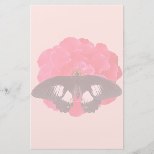 Rose und Frack Briefpapier (Vorderseite)