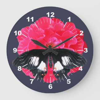 Rose und Frack Große Wanduhr