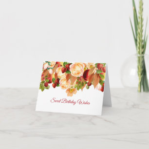 Rose und gemischte Berries Geburtstagskarte Karte