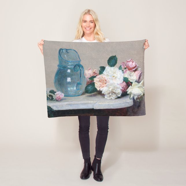 Rose und Glass Jug, Henri Fantin-Latour Fleecedecke (Beispiel)