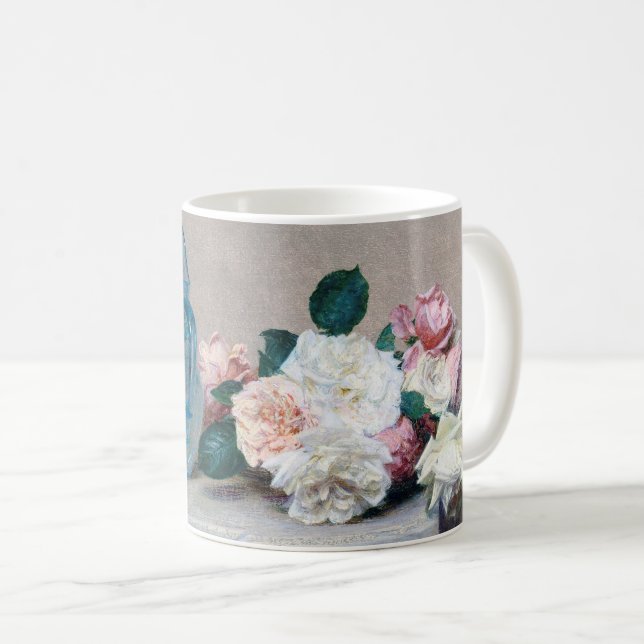 Rose und Glass Jug, Henri Fantin-Latour Kaffeetasse (VorderseiteRechts)