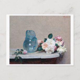 Rose und Glass Jug, Henri Fantin-Latour Postkarte