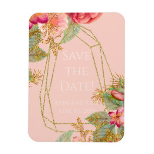 Rose und Gold Save the Date!   Korallen Magnet