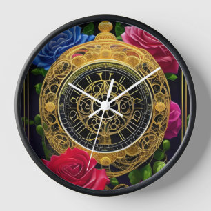 Rose und Goldene Filigree Uhr