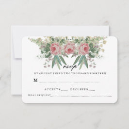 Rose UND GRÜNTÖNE, DIE RSVP WEDEN Einladung