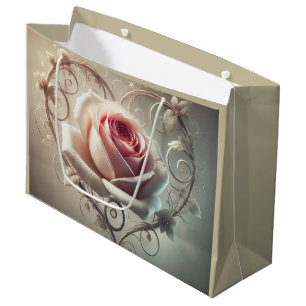 Rose und Herz Große Geschenktüte