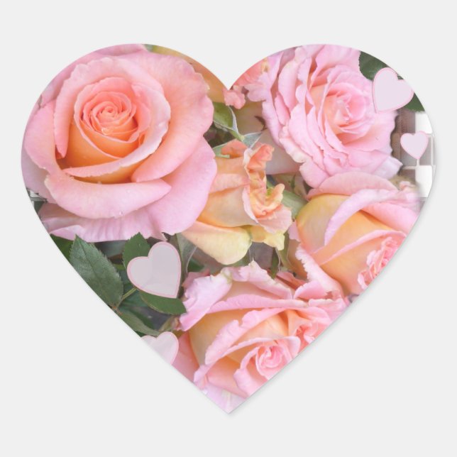 Rose und Herz ~ Heart Sticker (Vorderseite)
