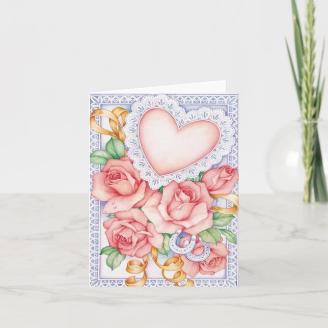 Rose und Herz Karte (Vorderseite)