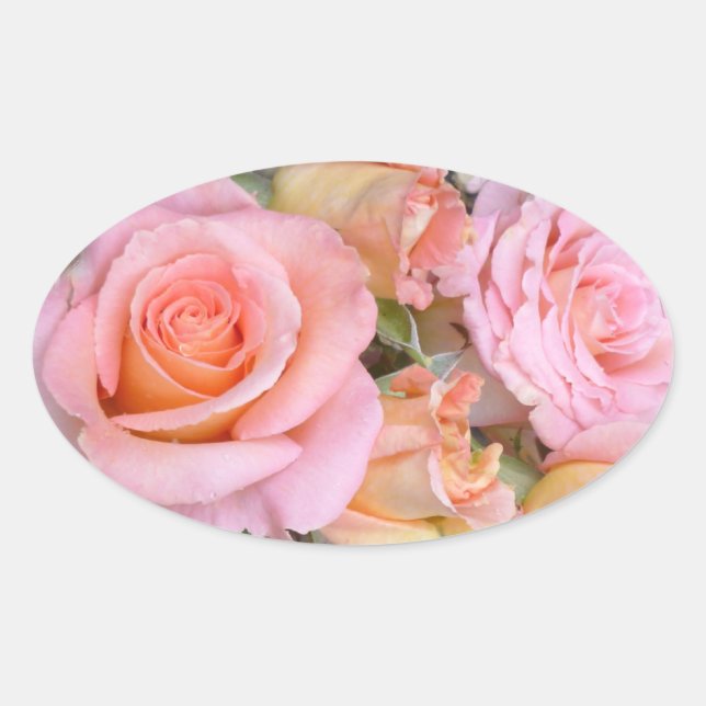 Rose und Herz ~ Oval Stickers (Vorderseite)