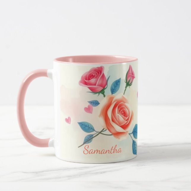 Rose und Herz Tasse (Links)