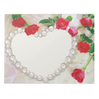 Rose und Herzen Hochzeiten Blumenzwiebeln Liebe Notizblock