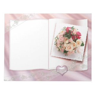 Rose und Herzen Hochzeiten Blumenzwiebeln Liebe Notizblock
