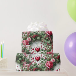 Rose- und HerzValentinstag Geschenkpapier