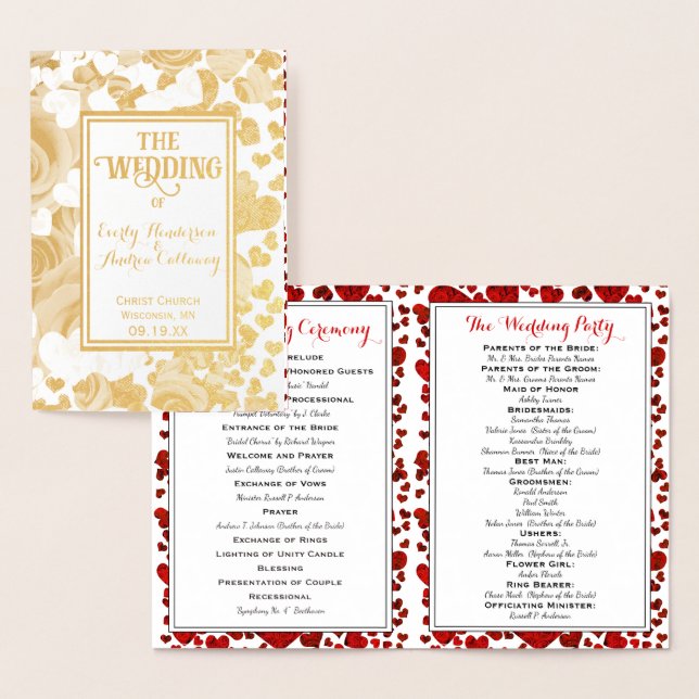 Rose und Hochzeiten von Gold Foil Folienkarte (Anzeige)