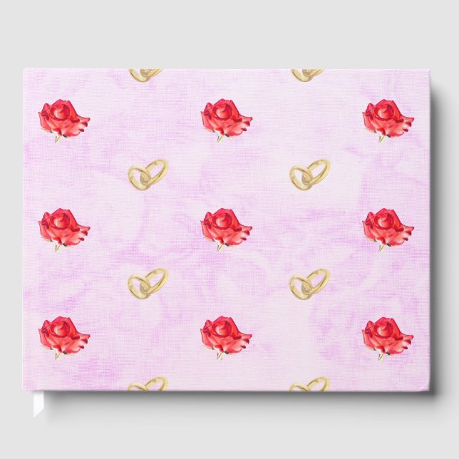 Rose und Hochzeitsraten Gästebuch (Vorderseite)