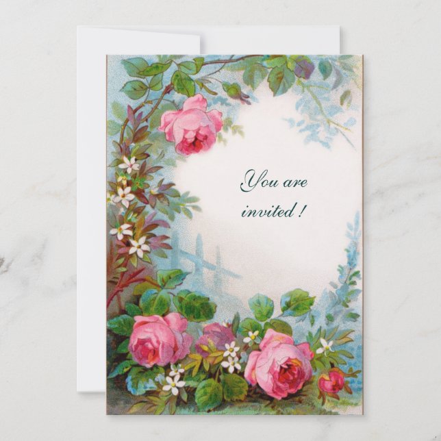 ROSE UND JASMINEN EINLADUNG (Vorderseite)