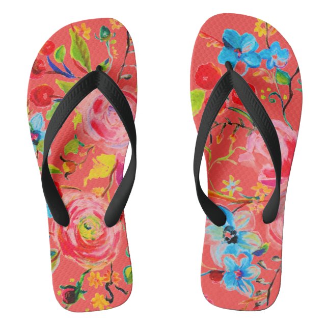 Rose und Kirschrot Flip Flops (Fußbett)