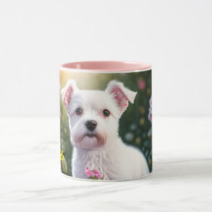 Rose und kleine Hundesammlung Tasse
