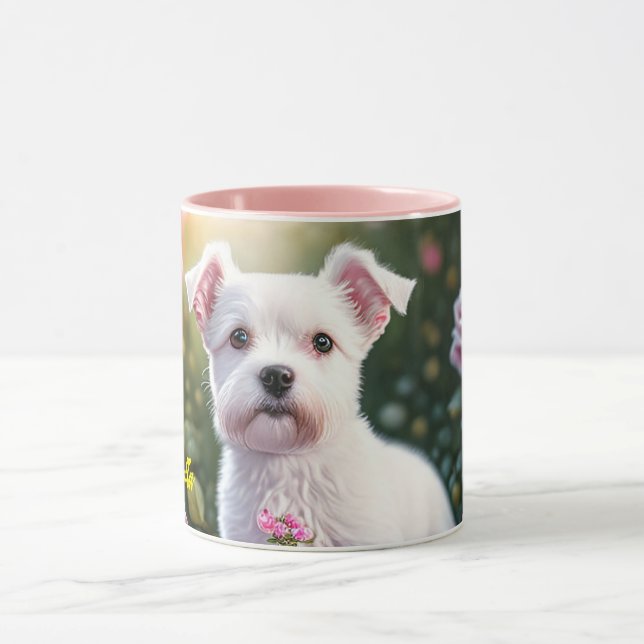 Rose und kleine Hundesammlung Tasse (Zentrum)