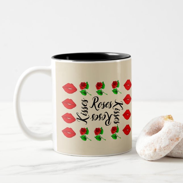 Rose und Küsse Tasse (Mit Donut)