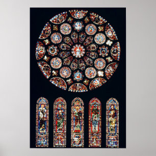 Rose und Lancetfenster von der Südwand Poster