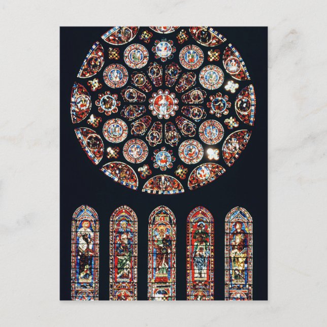 Rose und Lancetfenster von der Südwand Postkarte (Vorderseite)