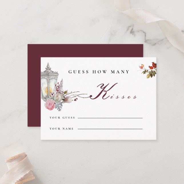 Rose und Lantern-Brautparty-Spielkarte Platzkarte (Vorderseite/Rückseite Beispiel)