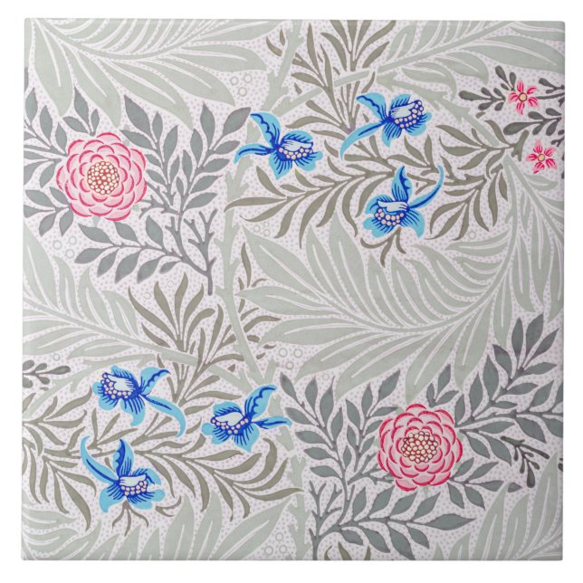 Rose und Larkspur, William Morris Fliese (Vorderseite)