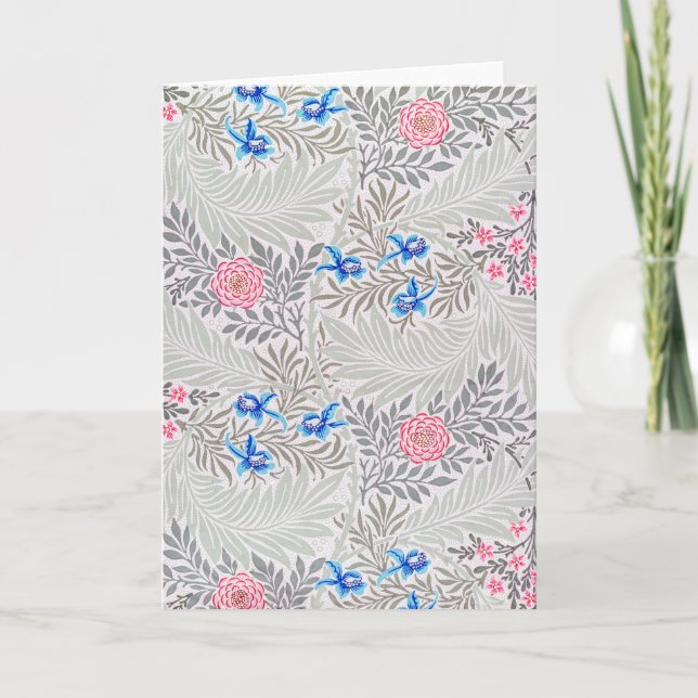 Rose und Larkspur, William Morris Karte (Vorderseite)