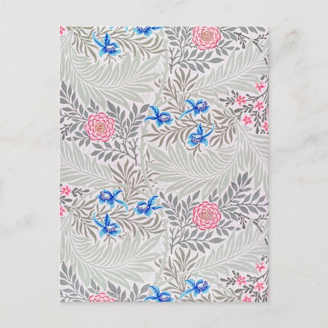 Rose und Larkspur, William Morris Postkarte (Vorderseite)