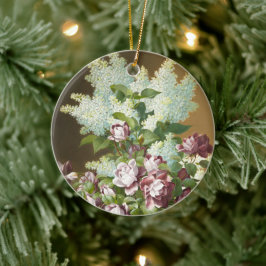 Rose und Lilacs, Weihnachten Keramik Ornament