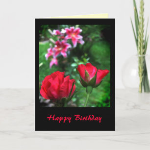 Rose und Lilies zum Geburtstag Karte