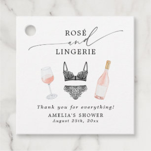 Rosé- und Lingerie-Brautparty Geschenkanhänger