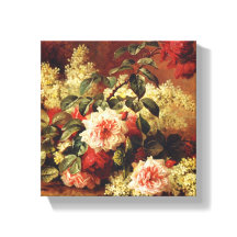Rose und Mahogany von de Longpre Wrapped Canvas