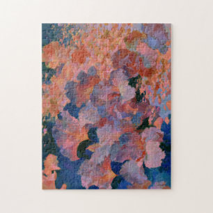Rose und Messing Blumengemälde im impressionistisc Puzzle