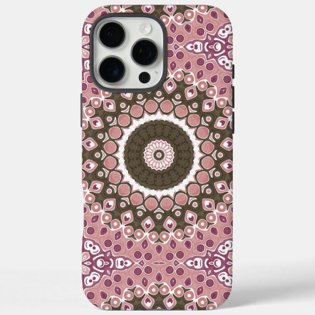 Rose und Mocha Mandala Muster Blumengeometrie Case-Mate iPhone Hülle (Rückseite)