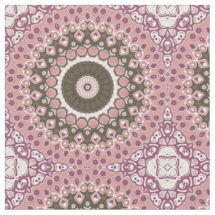 Rose und Mocha Mandala Muster Blumengeometrie Stoff