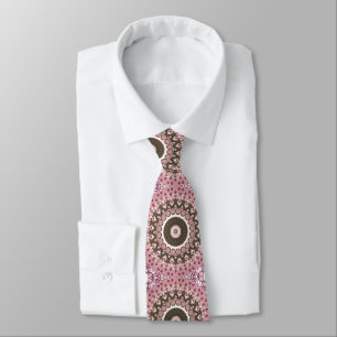 Rose und Mocha Mandala Muster Florale Geometrie Krawatte