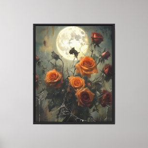Rose- und Mondlicht-Webs Leinwanddruck