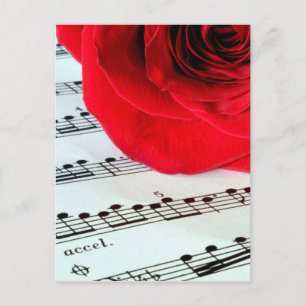 Rose und Musik - Musik-Lover Postkarte
