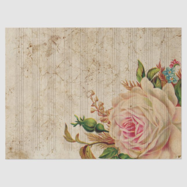 Rose und Musikreihe - Design 17 Seidenpapier (Vorderseite)
