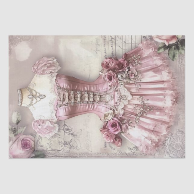 Rose und Nähen von Ephemera Seidenpapier (Vorderseite)