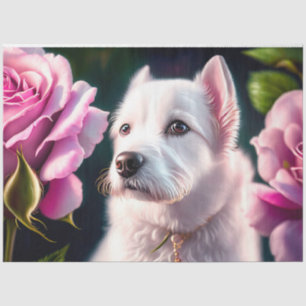 Rose und Niedliche Sammlung von Hunden Seidenpapier