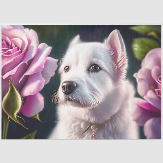 Rose und Niedliche Sammlung von Hunden Seidenpapier (Vorderseite)