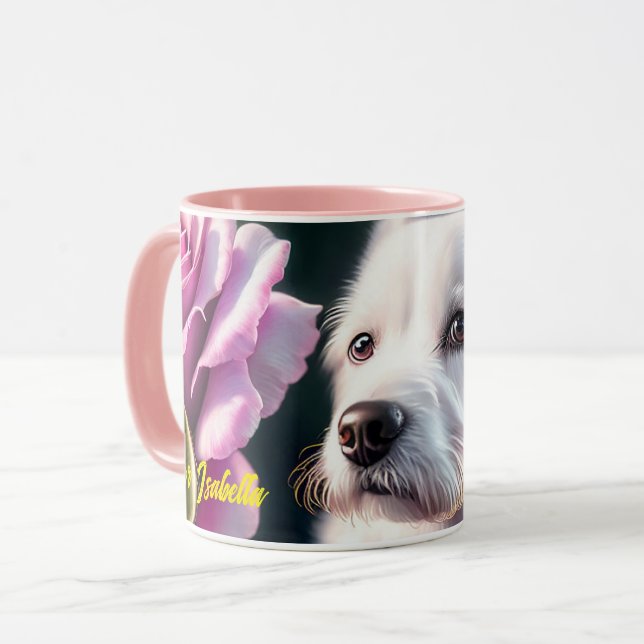 Rose und Niedliche Sammlung von Hunden Tasse (Vorderseite Links)