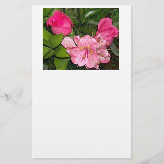 Rose und Orchiane Briefpapier (Vorderseite)