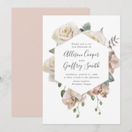 Rose und Orchideen Einladung