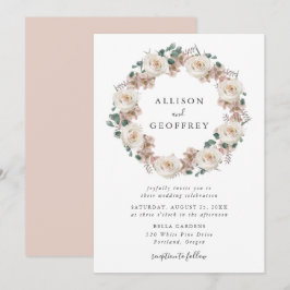 Rose und Orchideen Hochzeit des Blumenkrauts Einladung