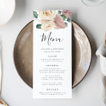 Rose und Orchideen Hochzeitskarte Menükarte<br><div class="desc">Elegante Blumenkarte mit einer überragenden,  cremefarbenen Rosenwand,  Orchideen in Rosa,  Rosa und Lila,  grünen Blätter und Blattwerk. Personalisieren Sie die Blumenmenüs,  indem Sie Ihre Namen,  das Hochzeitstermin und das Hochzeitsmenü hinzufügen. Entworfen,  um mit unseren Watercolor Rose und Orchids Hochzeitskollektion zu koordinieren.</div>