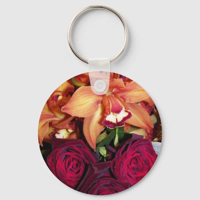Rose und Orchideen_ Schlüsselanhänger (Vorderseite)